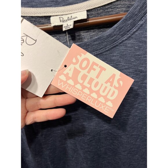 Roudelain Longsleeve Lounge Top Size L Vintage Indigo Soft Whisperluxe Fabric - Picture 4 of 5